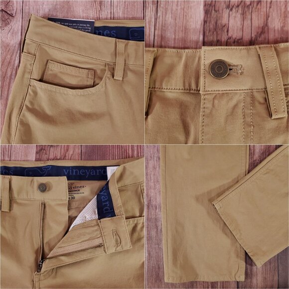 NWT Vineyard Vines Performance Mens Size 30X30 Ridge Khaki 5 Pocket Pants $92.99 - Picture 6 of 16